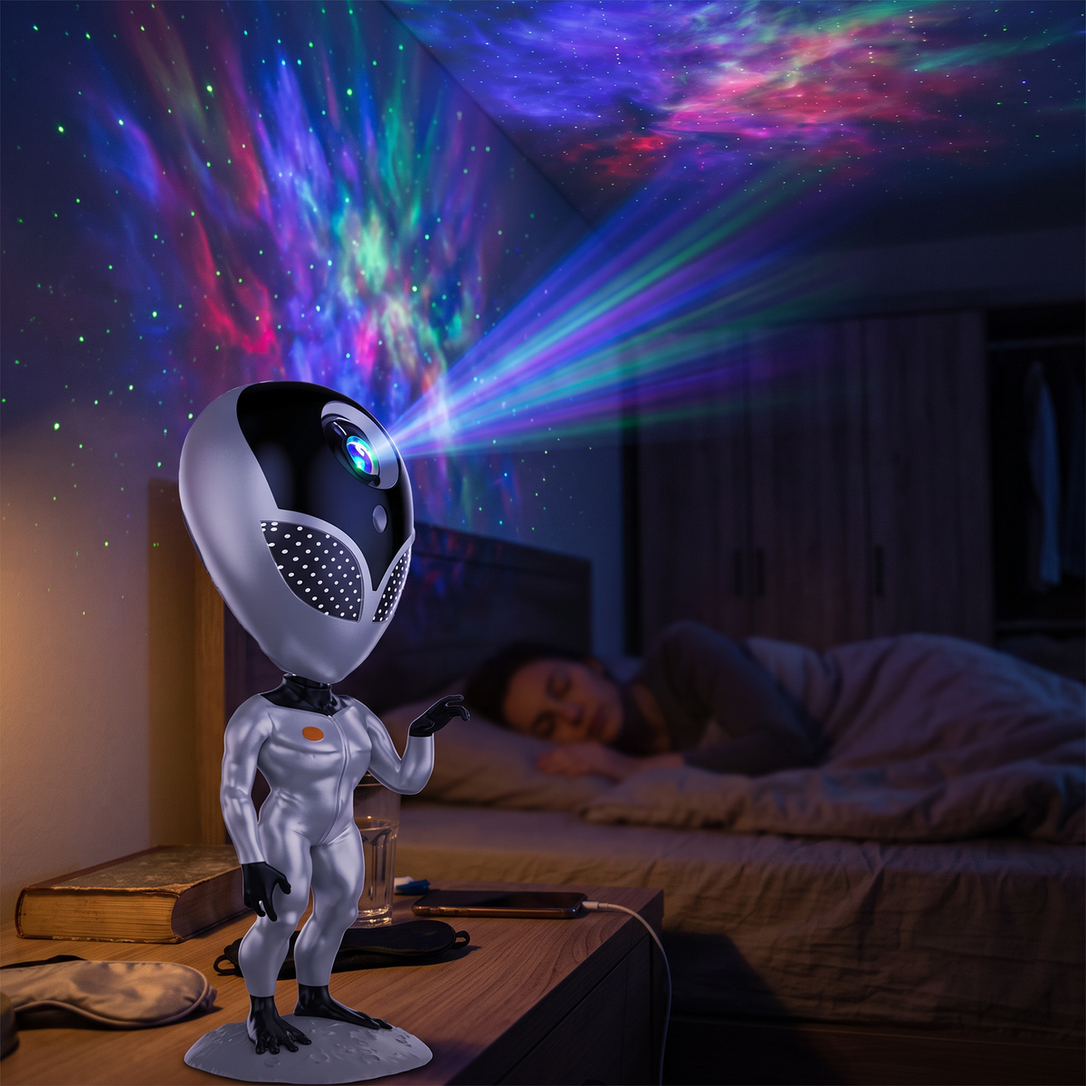 Alien Galaxy Star Projector Lamp