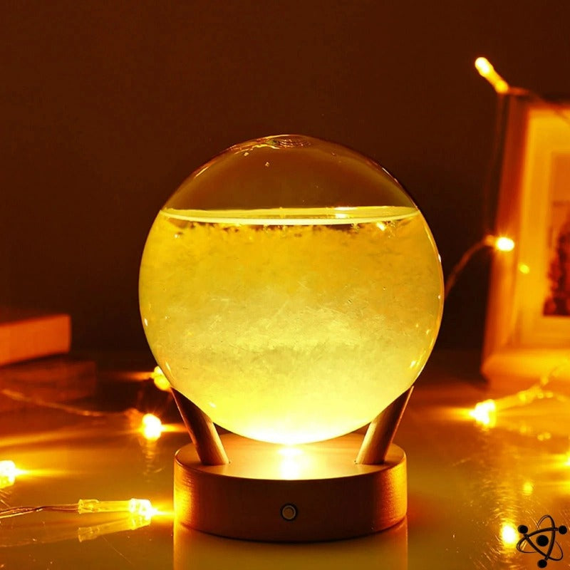 Metal Station Crystal Barometer Science Decor