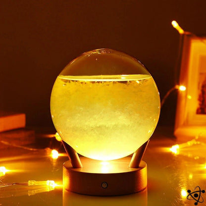 Metal Station Crystal Barometer Science Decor