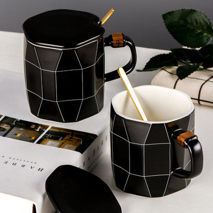 Rhomboid Lattice Grain Coffee Mug Science Decor