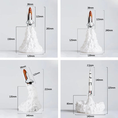 Rocket Table Lamp Science Decor