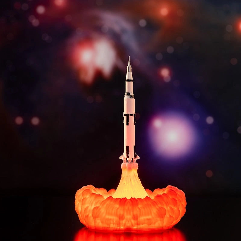 Rocket Table Lamp Science Decor