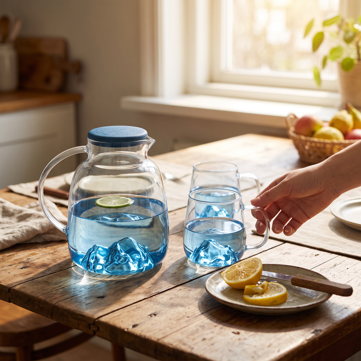 Borosilicate Glass Carafe and Drinking Glass Set - Carafe
