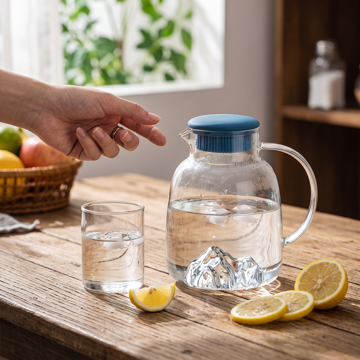 Borosilicate Glass Carafe and Drinking Glass Set - Together